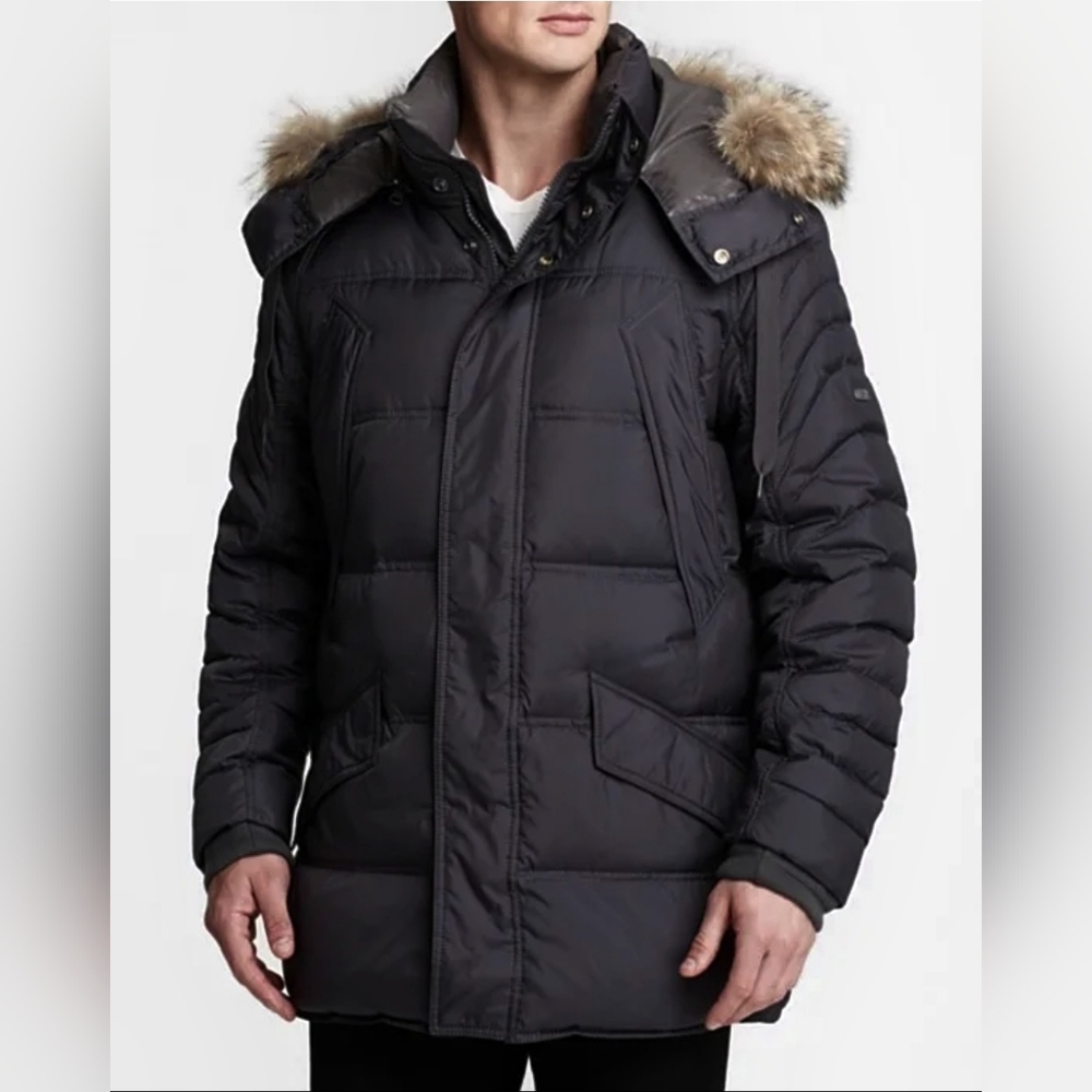 Marc New York Men Stowaway Hooded Parka With Genuine Coyote Fur Trim